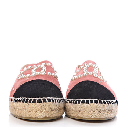Chanel Suede Pearl CC Espadrilles 42 Pink 2 of 11