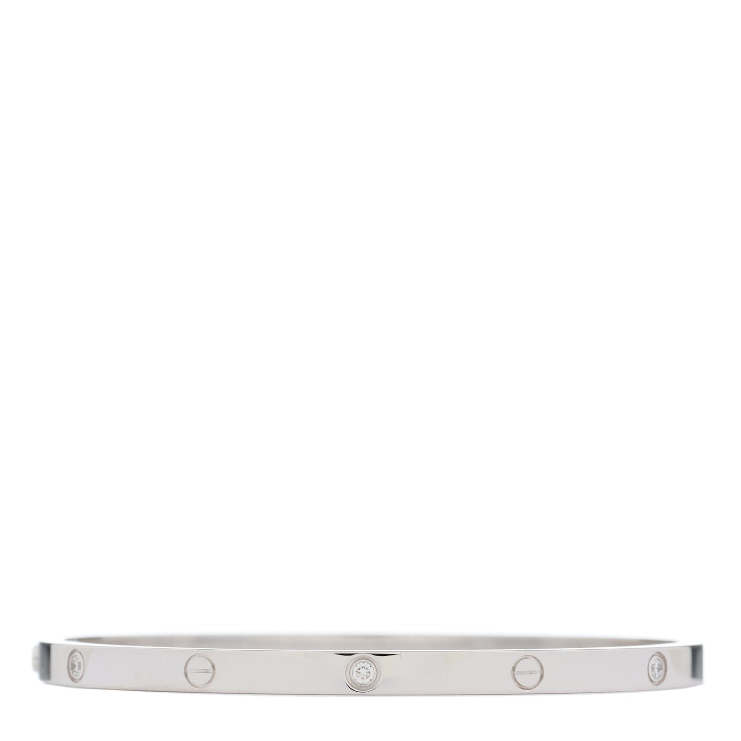 18K White Gold 6 Diamond Small LOVE Bracelet 16