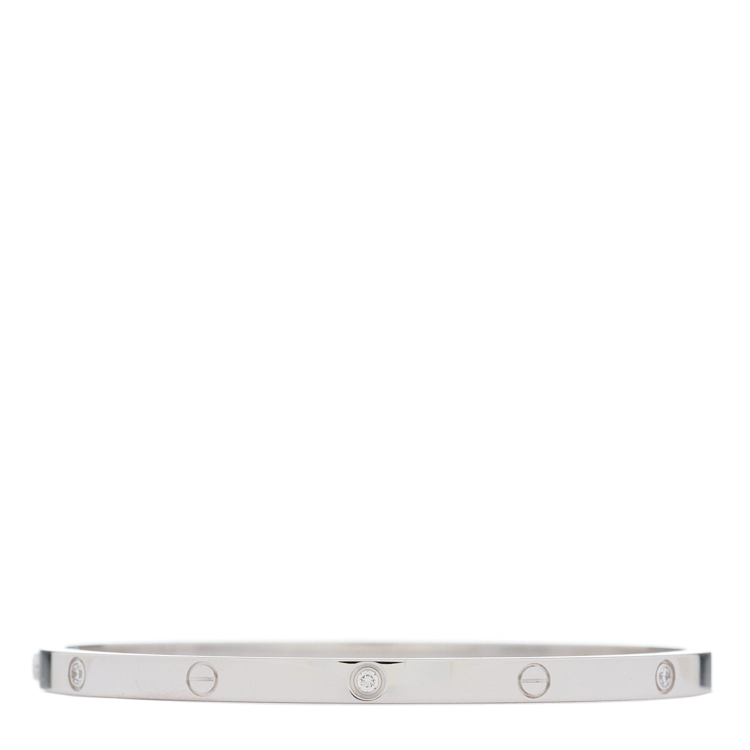 Cartier 18K White Gold 6 Diamond Small LOVE Bracelet 16 2 of 3