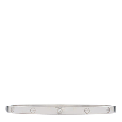 Cartier 18K White Gold 6 Diamond Small LOVE Bracelet 16 2 of 3