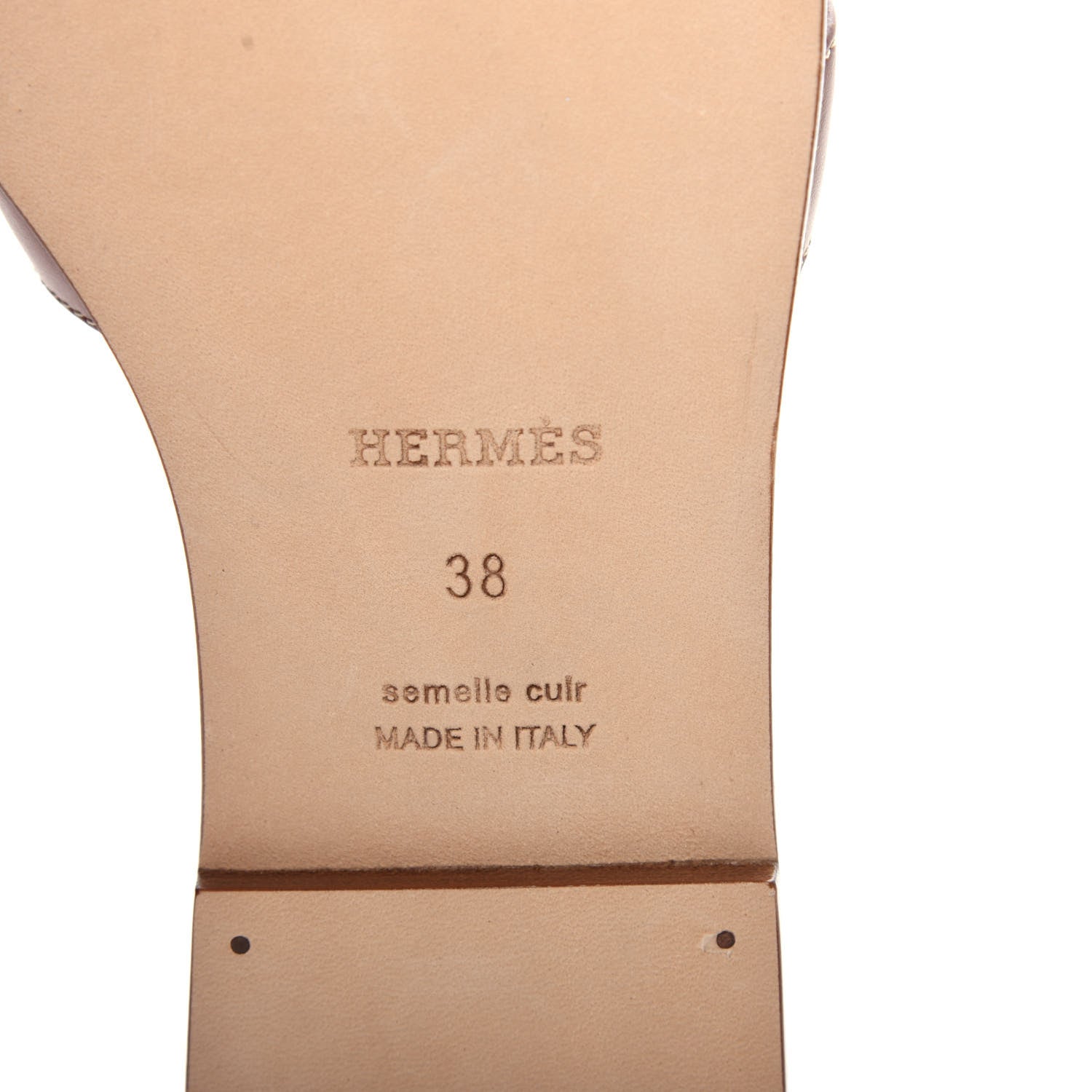 Hermes Box Calfskin Oran Sandals 38 Gold 9 of 11