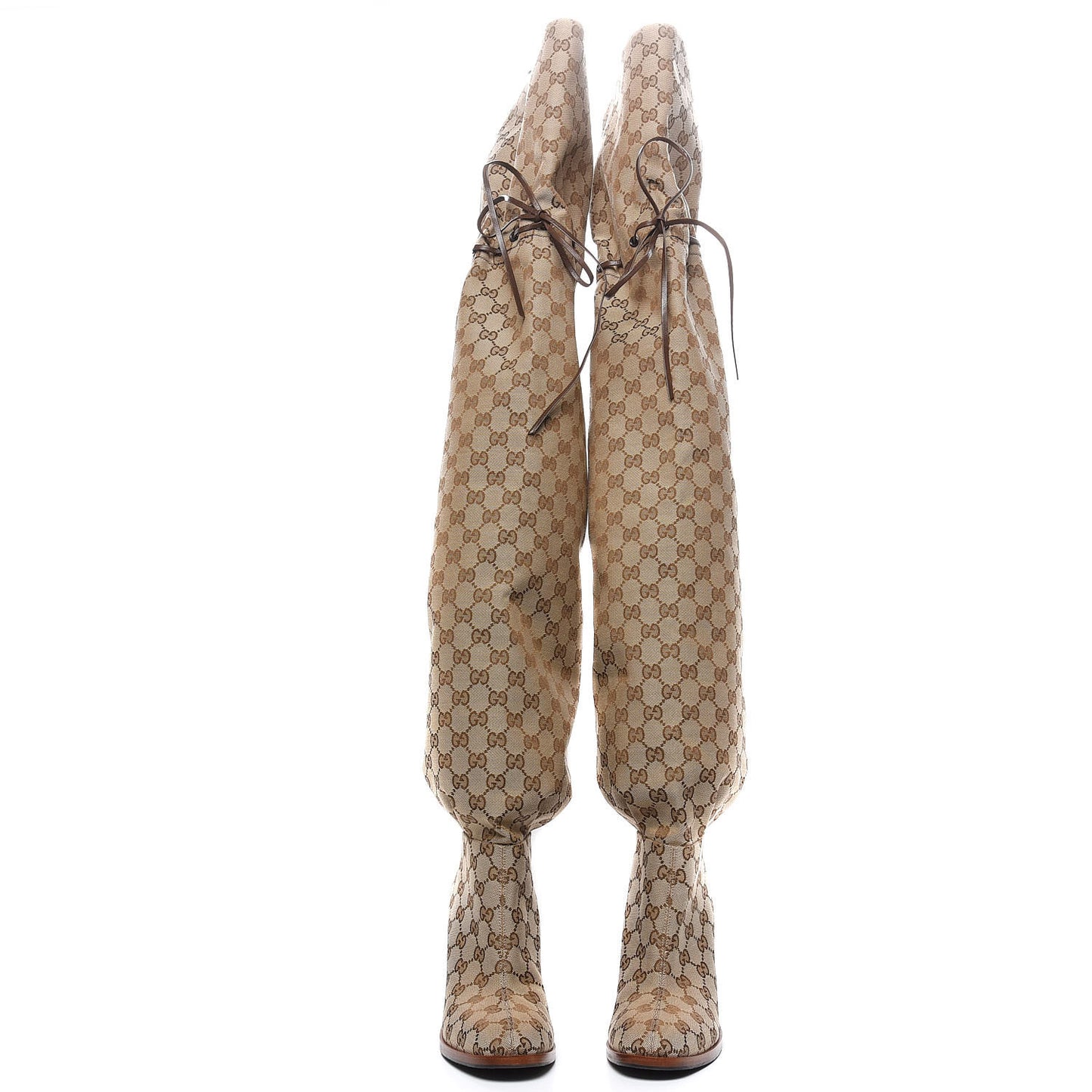 Monogram Over The Knee Boots 39 Brown