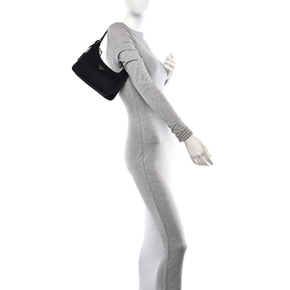 Prada Tessuto Nylon Saffiano Mini Re-Edition 2005 Bag Black 3 of 9