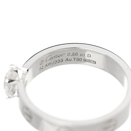 Cartier 18K White Gold Diamond .50ct LOVE Solitaire Engagement Ring 52 6 4 of 4