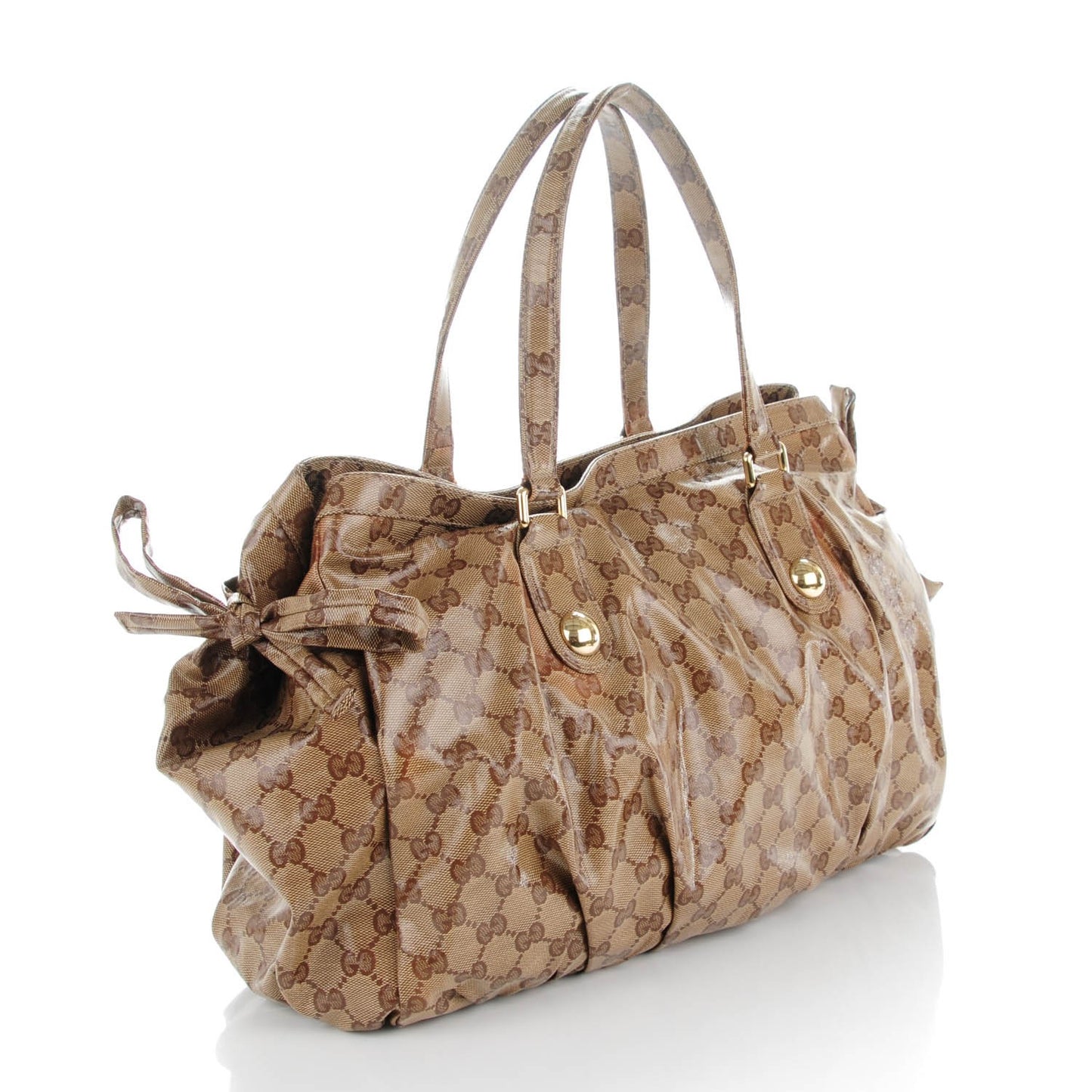 Crystal Monogram Medium Web Tote Brown