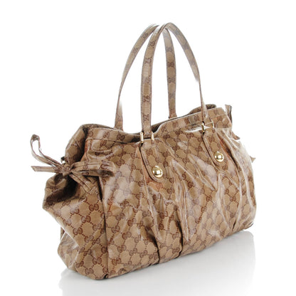 Gucci Crystal Monogram Medium Web Tote Brown 3 of 8