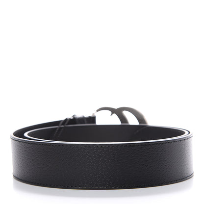 Gucci Textured Dollar Calfskin Nickel Double G 40mm Belt 85 34 Black 3 of 6