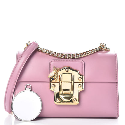 Dolce & Gabbana Calfskin Lucia Chain Shoulder Bag Pink 3 of 10