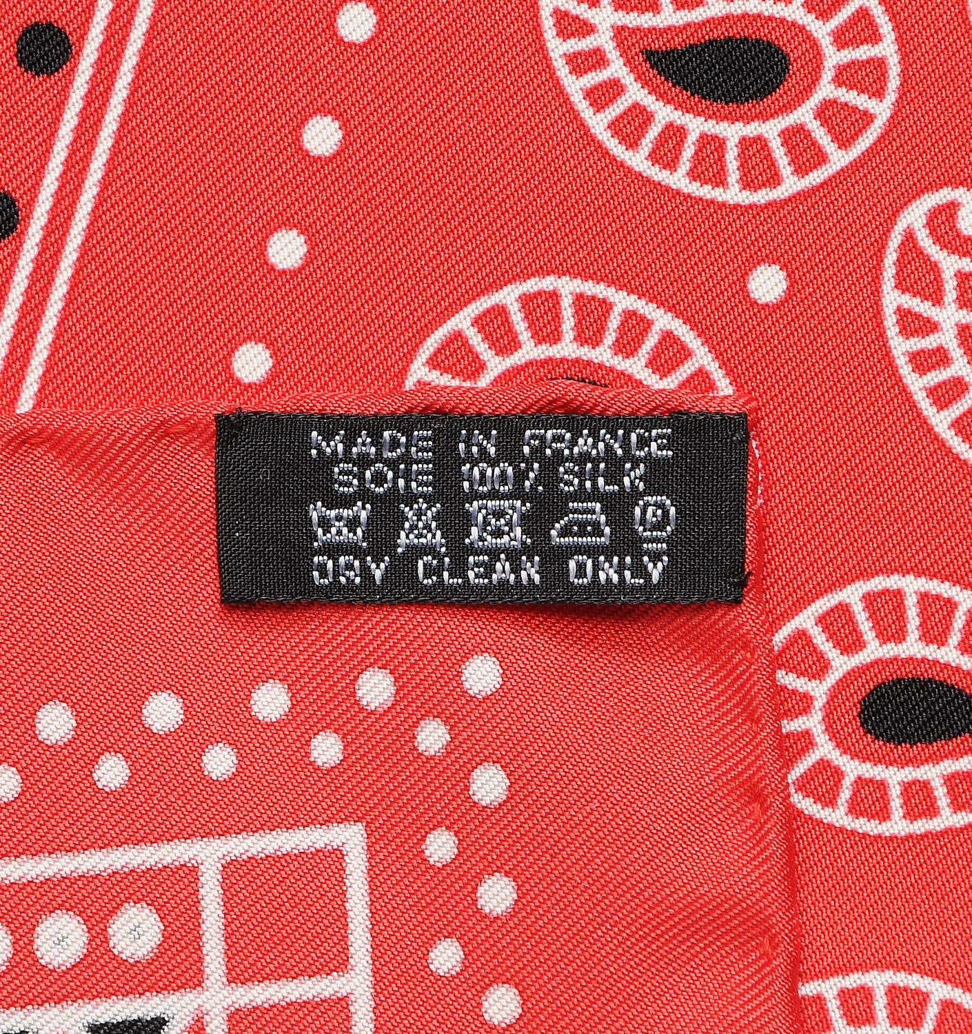 Silk Ecuries Parisiennes Bandana Scarf 55 Rouge Noir Blanc
