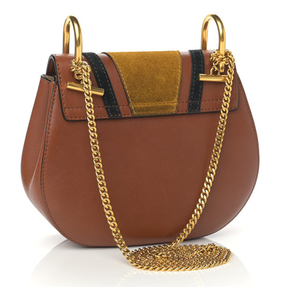 Chloe Suede Calfskin Patchwork Mini Drew Shoulder Bag Tobacco 3 of 10