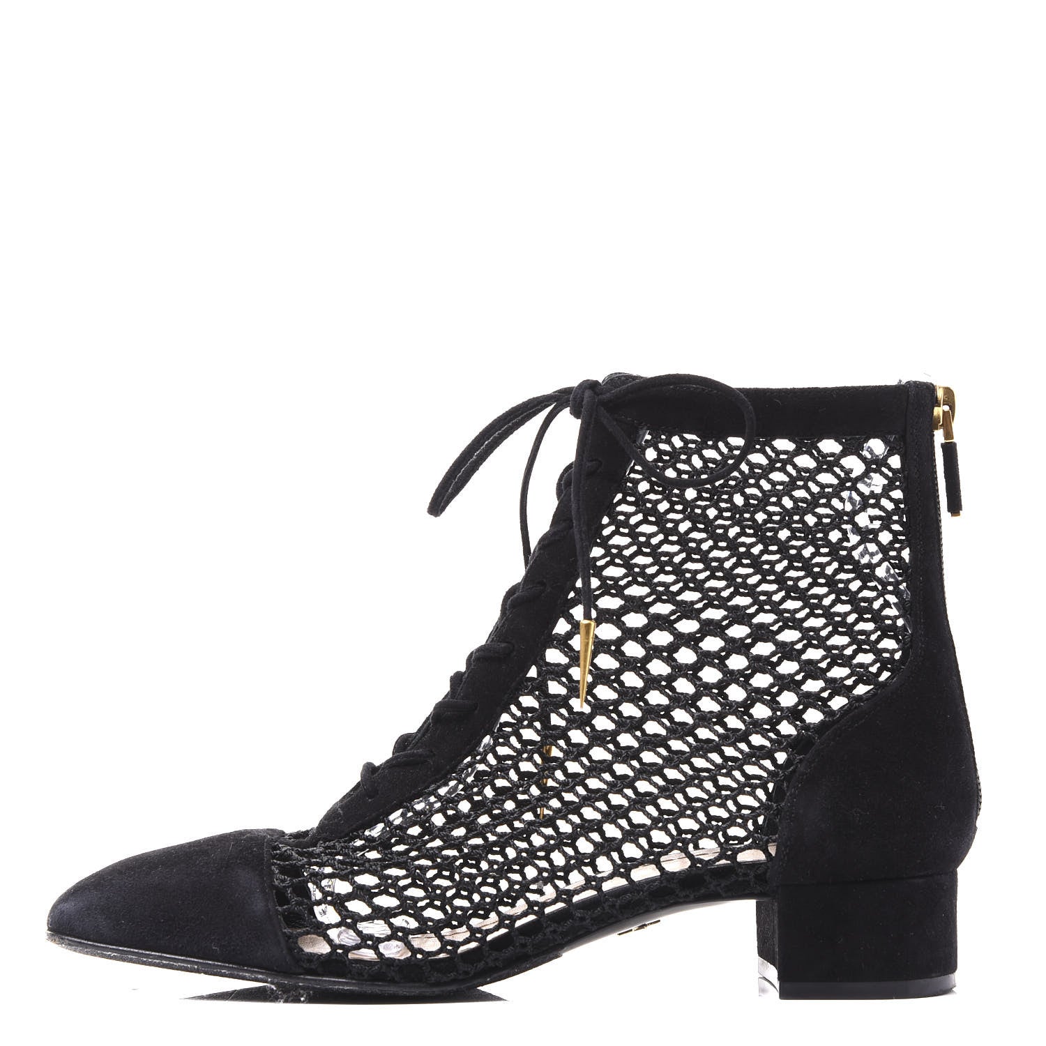 Christian Dior Suede Resille Naughtily-D 30mm Ankle Boots 38 Black 1 of 9