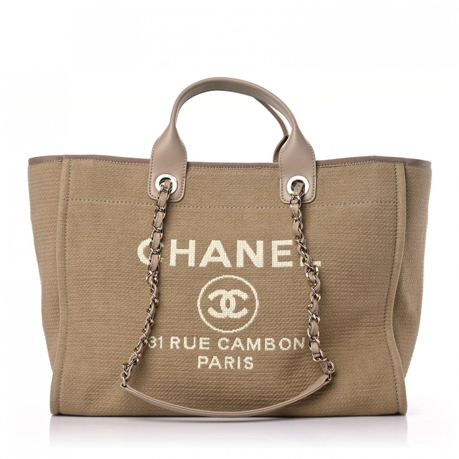Chanel Mixed Fibers Medium Deauville Tote Beige 3 of 12