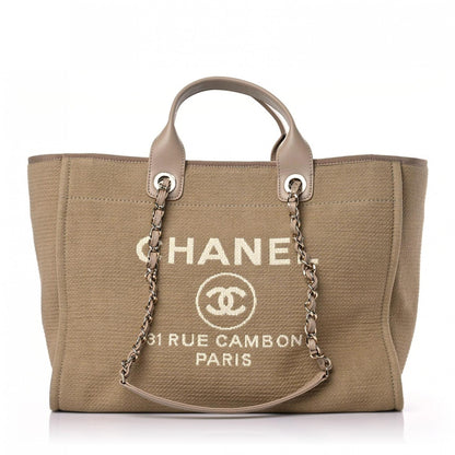 Chanel Mixed Fibers Medium Deauville Tote Beige 3 of 12