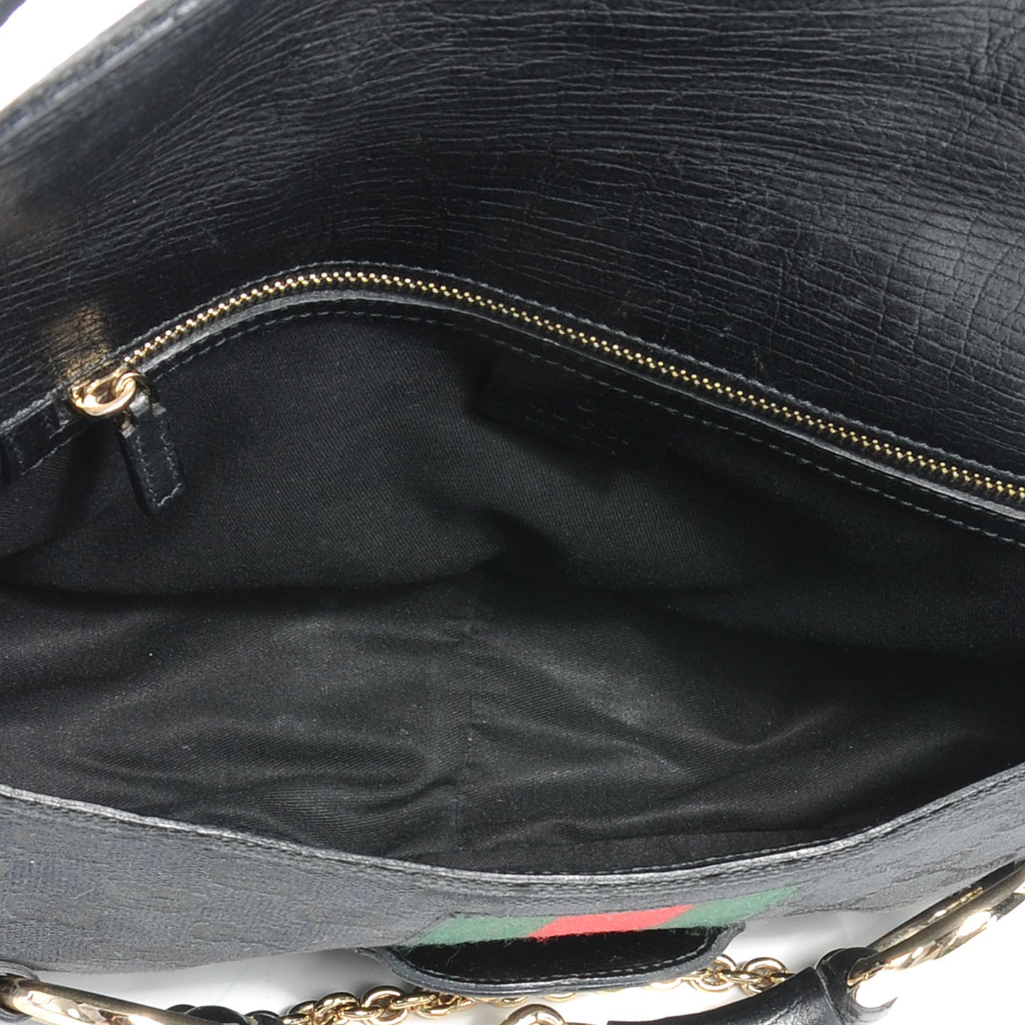 Monogram Horsebit Web Flap Bag Black