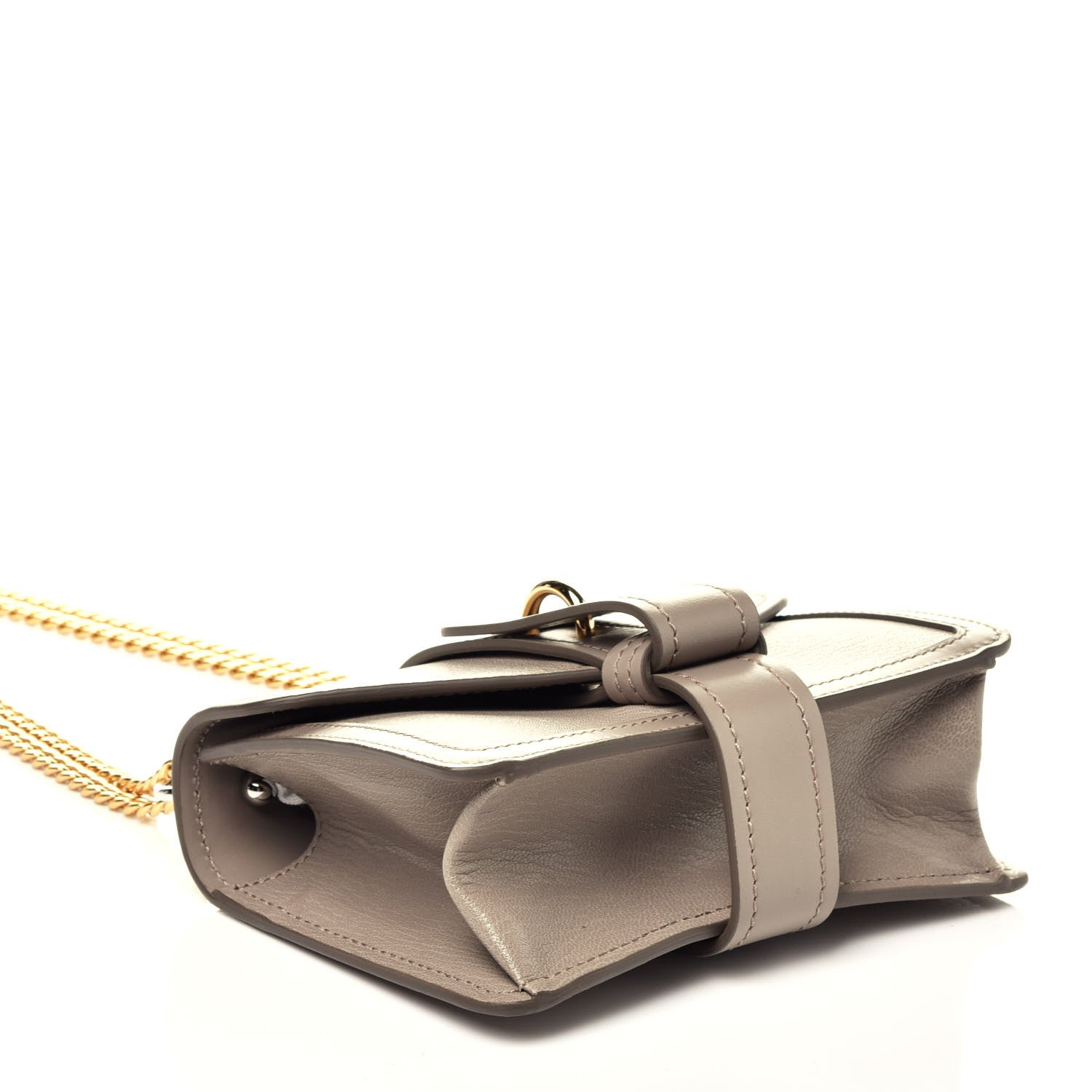 Chloe Shiny Goatskin Calfskin Mini Aby Chain Shoulder Bag Motty Grey 4 of 9
