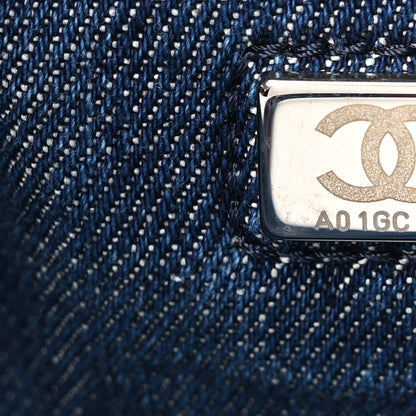 Chanel Denim Stitched Coco Beach Shopping Tote Blue 7 of 10