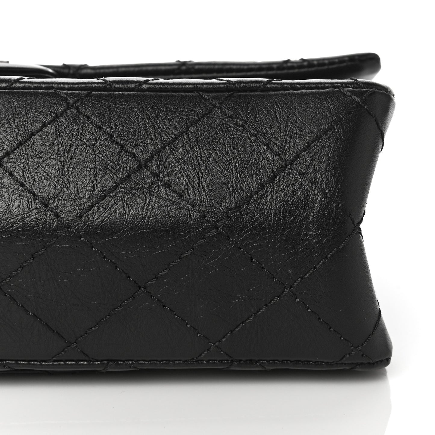Aged Calfskin Quilted 2.55 Reissue 225 Flap Black