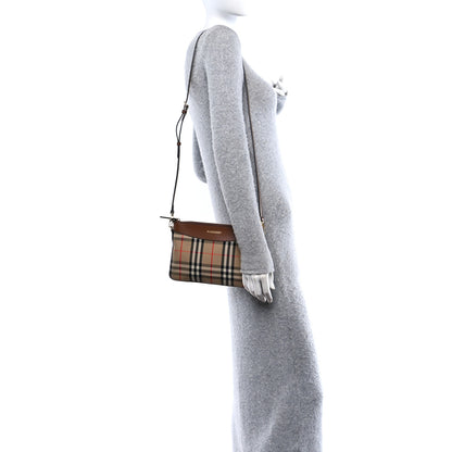 Burberry Horseferry Check Peyton Crossbody Clutch Bag Malt Brown 2 of 9