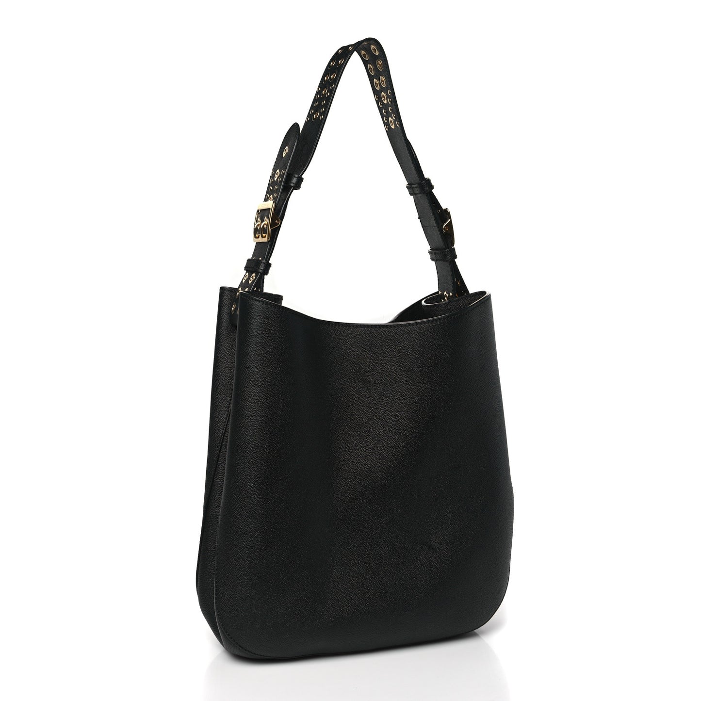 Soft Grainy Calfskin Small Studded Elmstone Hobo Black