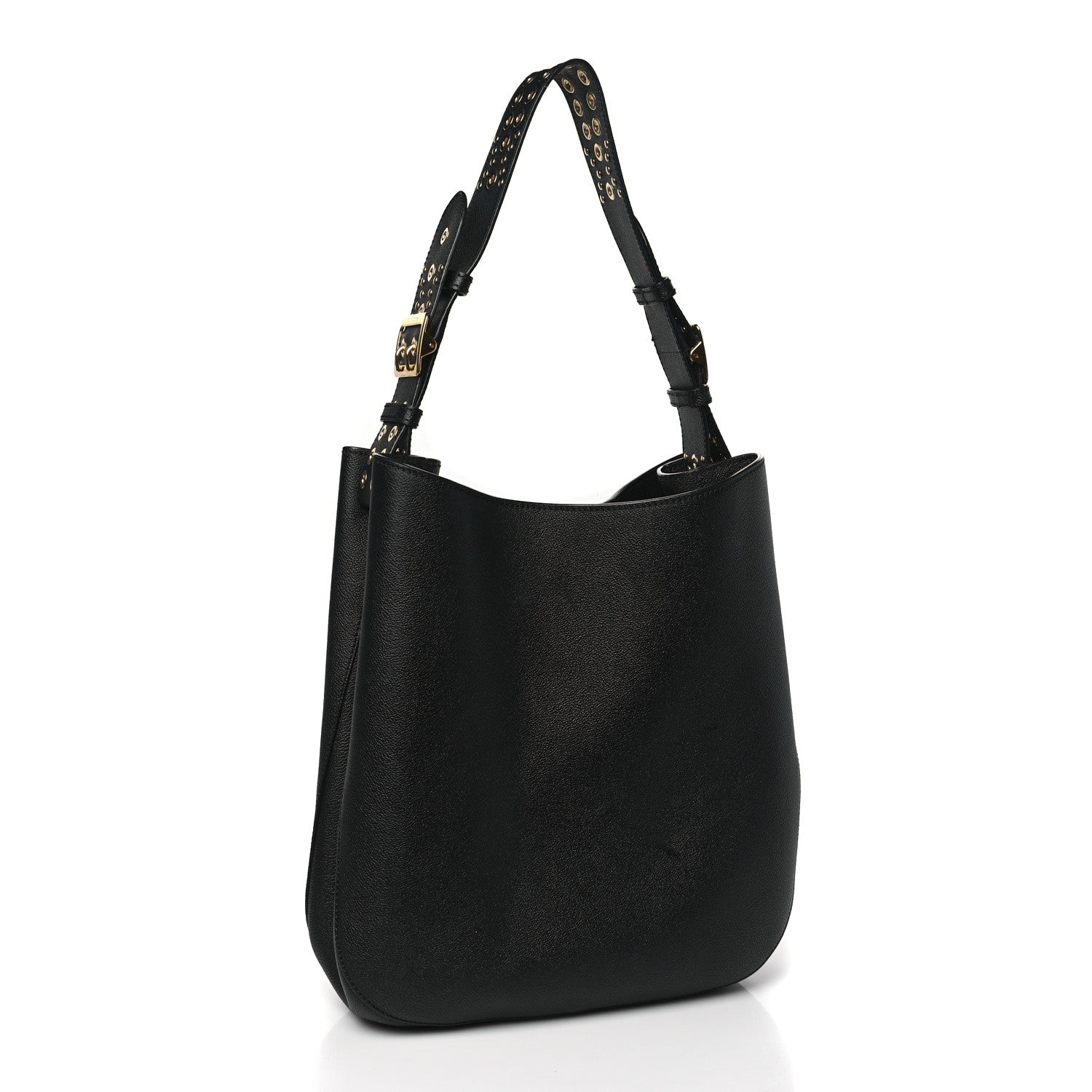Burberry Soft Grainy Calfskin Small Studded Elmstone Hobo Black 3 of 8