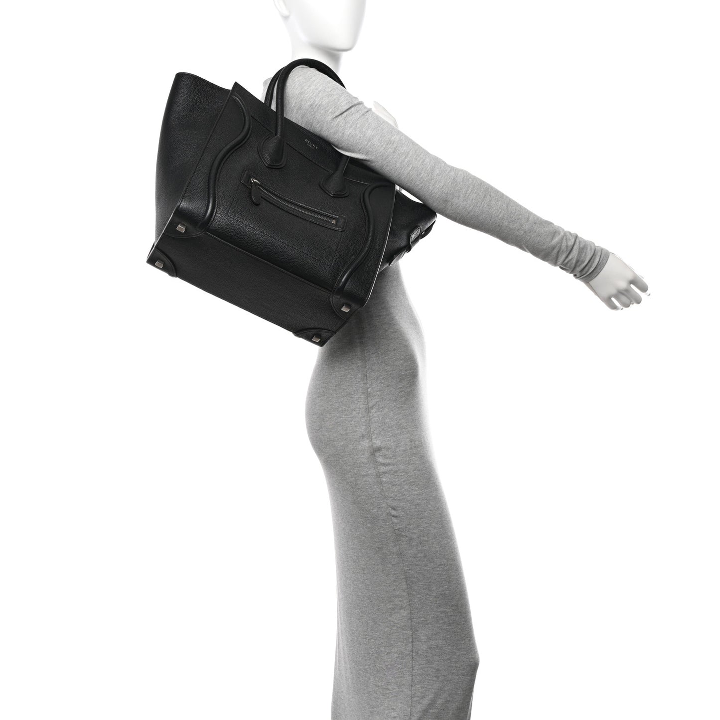 Drummed Calfskin Mini Luggage Black