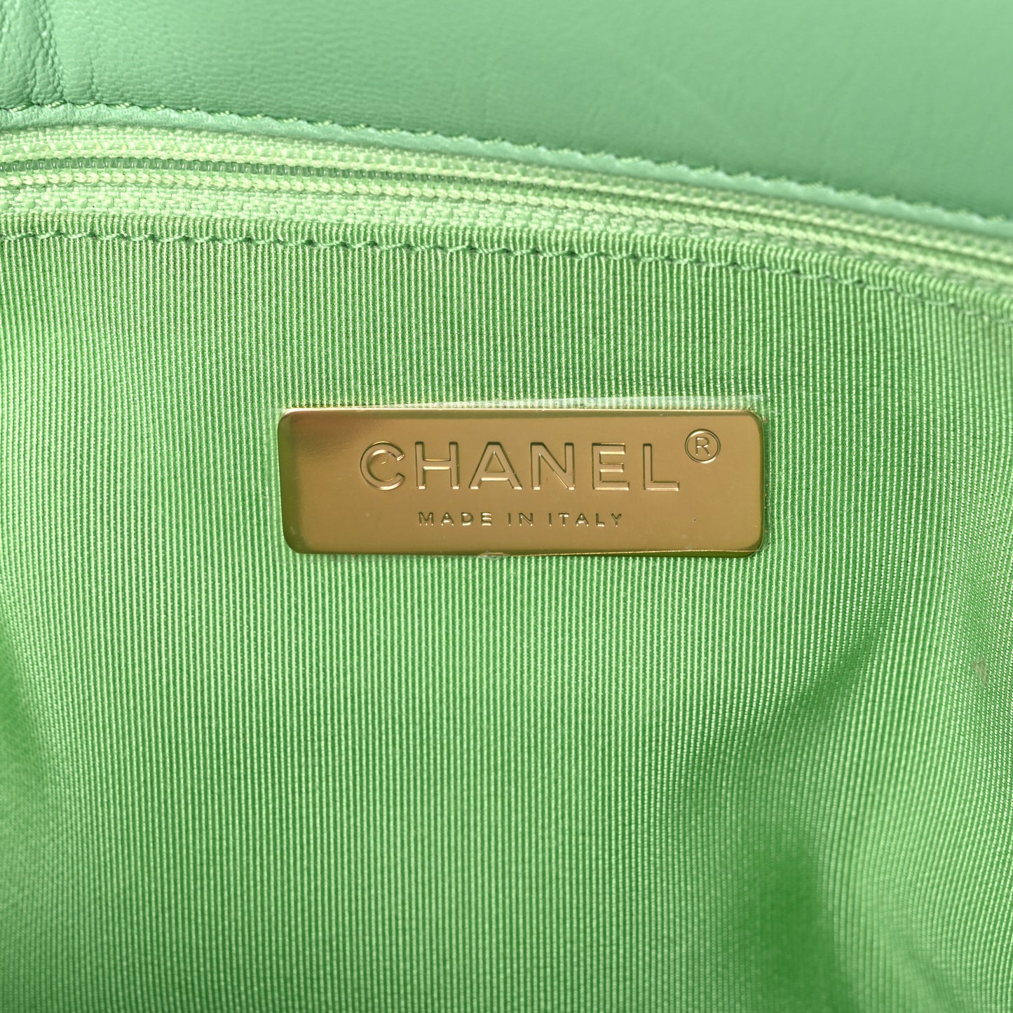 Lambskin Quilted Maxi Chanel 19 Flap Light Green