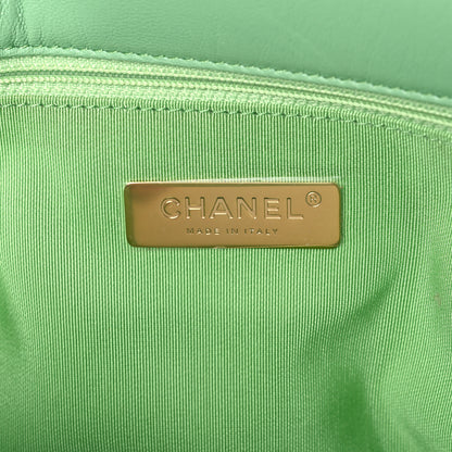 Chanel Lambskin Quilted Maxi Chanel 19 Flap Light Green 6 of 10