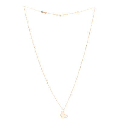 Van Cleef & Arpels 18K Yellow Gold Mother of Pearl Sweet Alhambra Butterfly Pendant Necklace 3 of 6