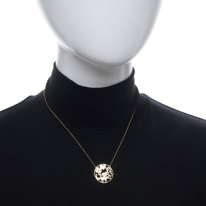 Jennifer Meyer 18K Yellow Gold Diamond Open Good Luck Pendant Necklace 2 of 7
