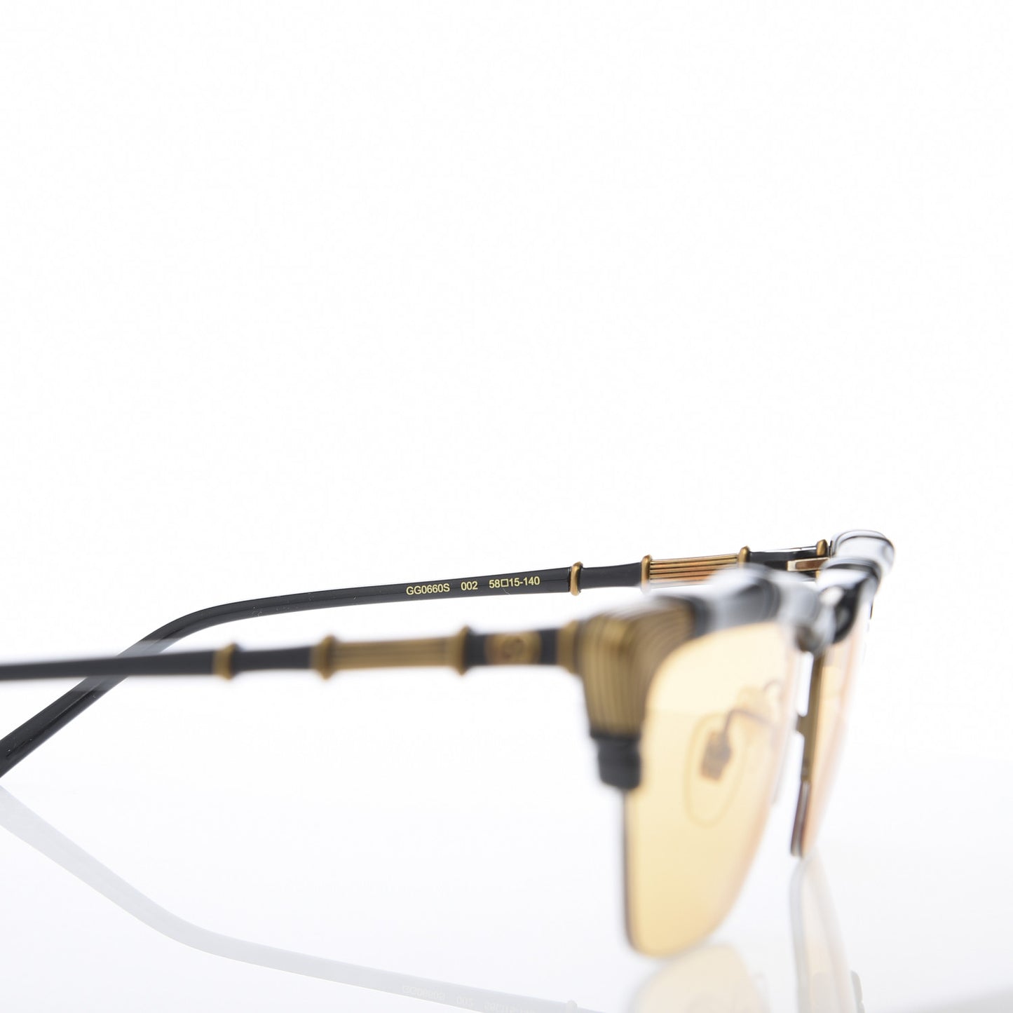 Acetate Metal Bamboo Sunglasses GG660S Black Yellow