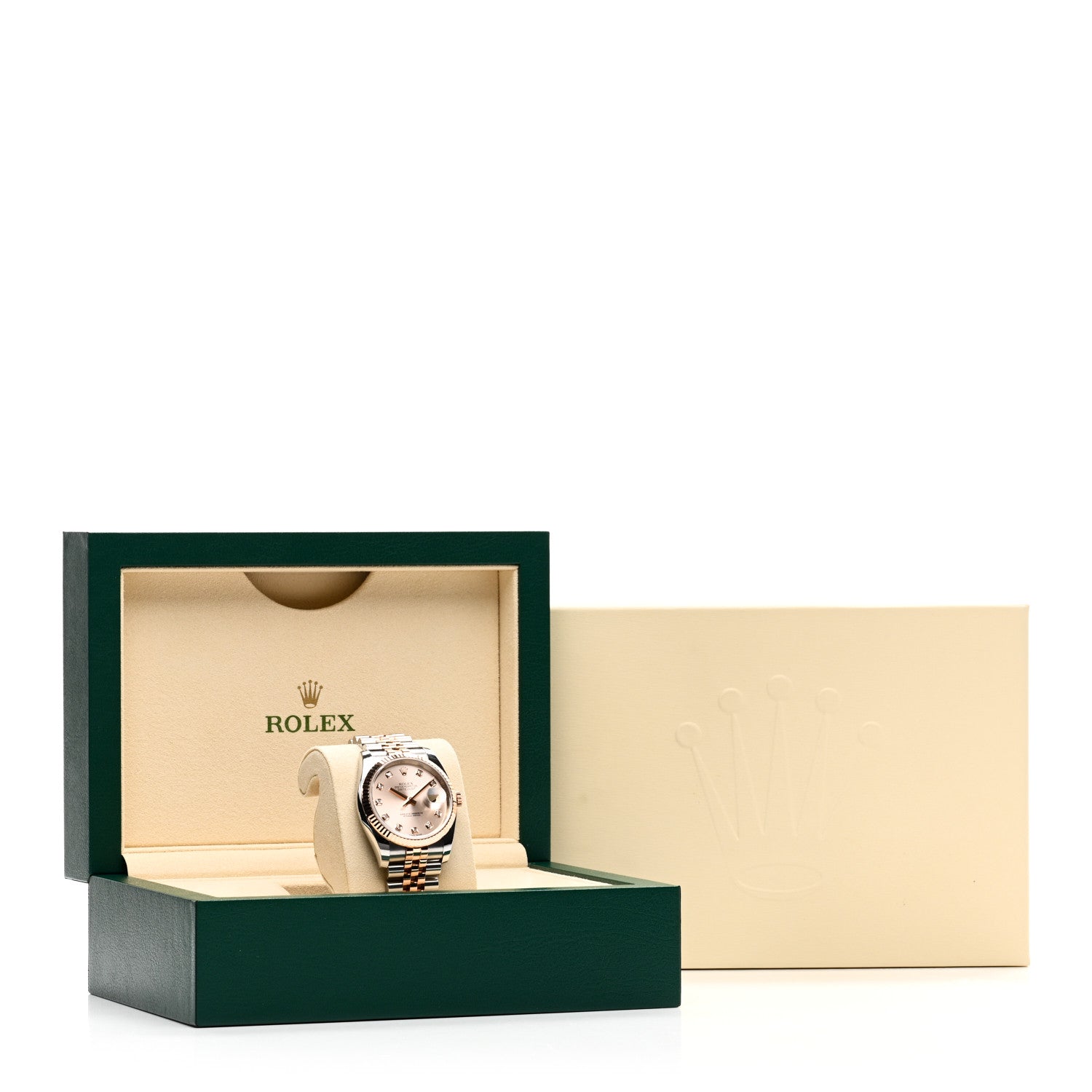 Rolex Stainless Steel 18K Everose Gold Diamond 36mm Oyster Perpetual Datejust Watch Silver 116231 5 of 5