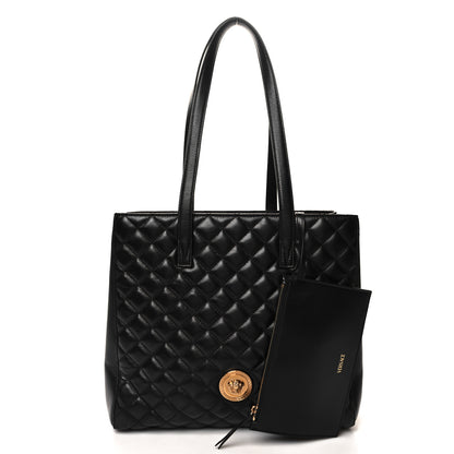 Versace Nappa Quilted Medusa Tote Black 3 of 13
