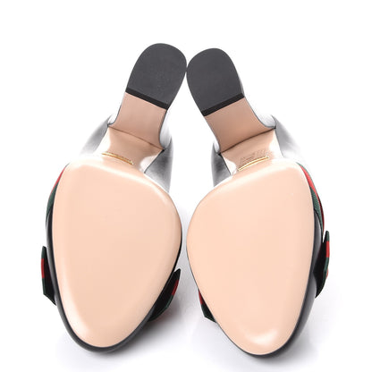 Gucci Malaga Kid Web Bow Aline Pumps 37 Black 5 of 9