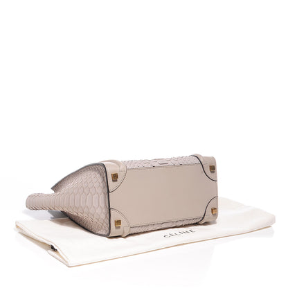 Celine Python Smooth Calfskin Micro Luggage Pearl 4 of 8