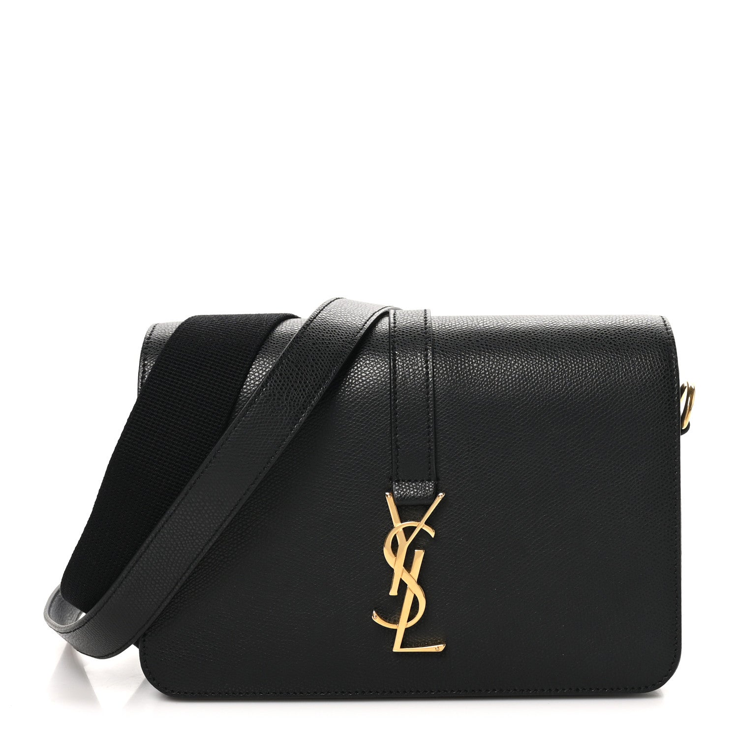 Saint Laurent Textured Calfskin Medium Classic Monogram Universite Bag Black 1 of 9