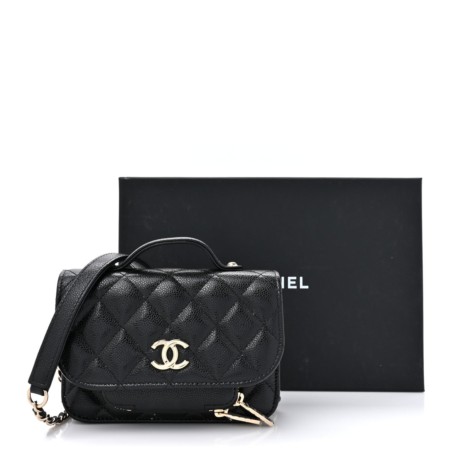 Chanel Caviar Quilted Business Affinity Clutch With Chain Black 12 of 12