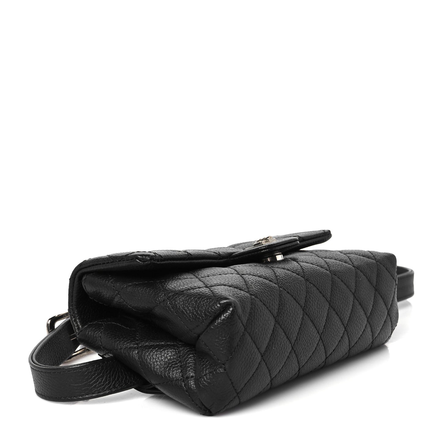 Grained Calfskin Quilted 2.55 Reissue Flap Belt Bag Clutch Black