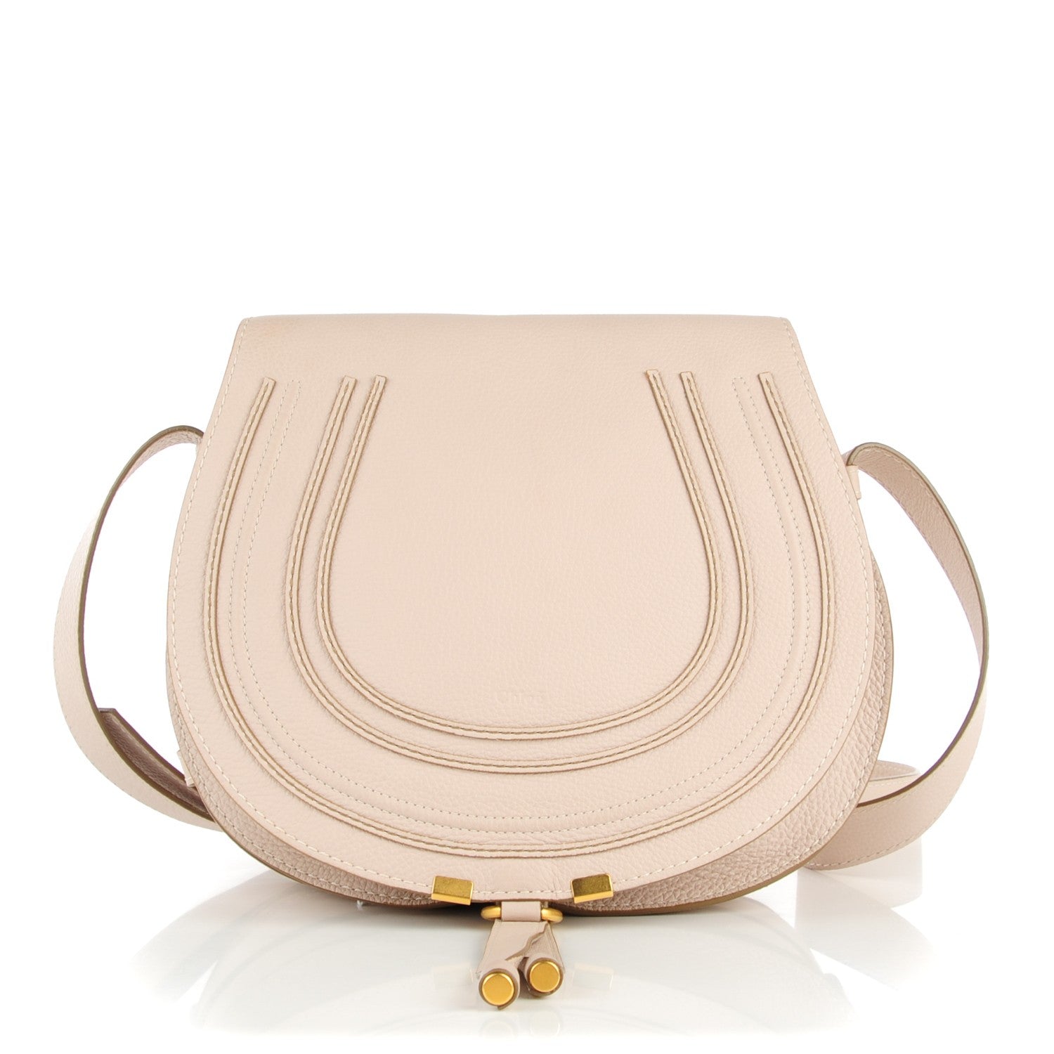 Chloe Calfskin Medium Marcie Round Crossbody Bag Abstract White 1 of 10