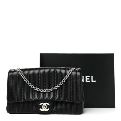 Chanel Lambskin Vertical Quilted Medium Single Flap Black 23 of 23