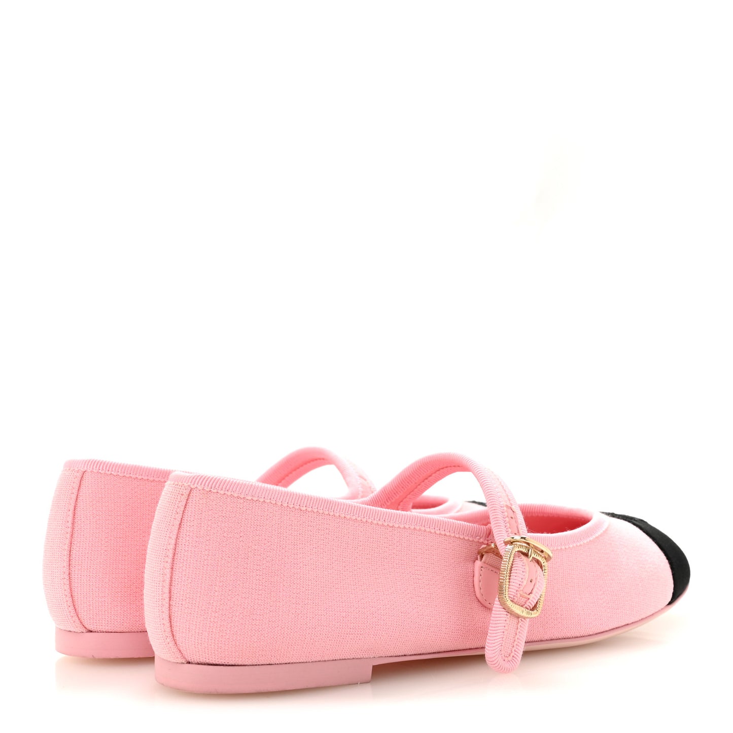 Fabric Grosgrain Mary Jane Flats 40 Light Pink Black
