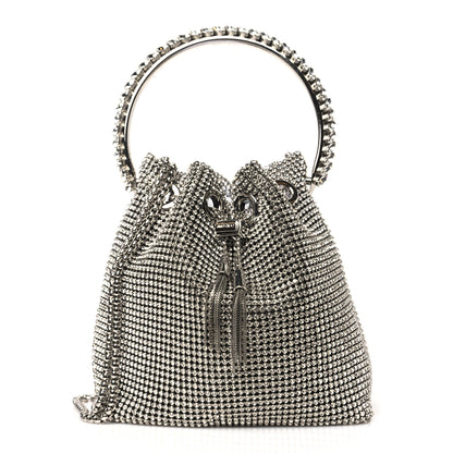 Jimmy Choo Satin Crystal Embellished Bon Bon Bag Silver 1 of 8
