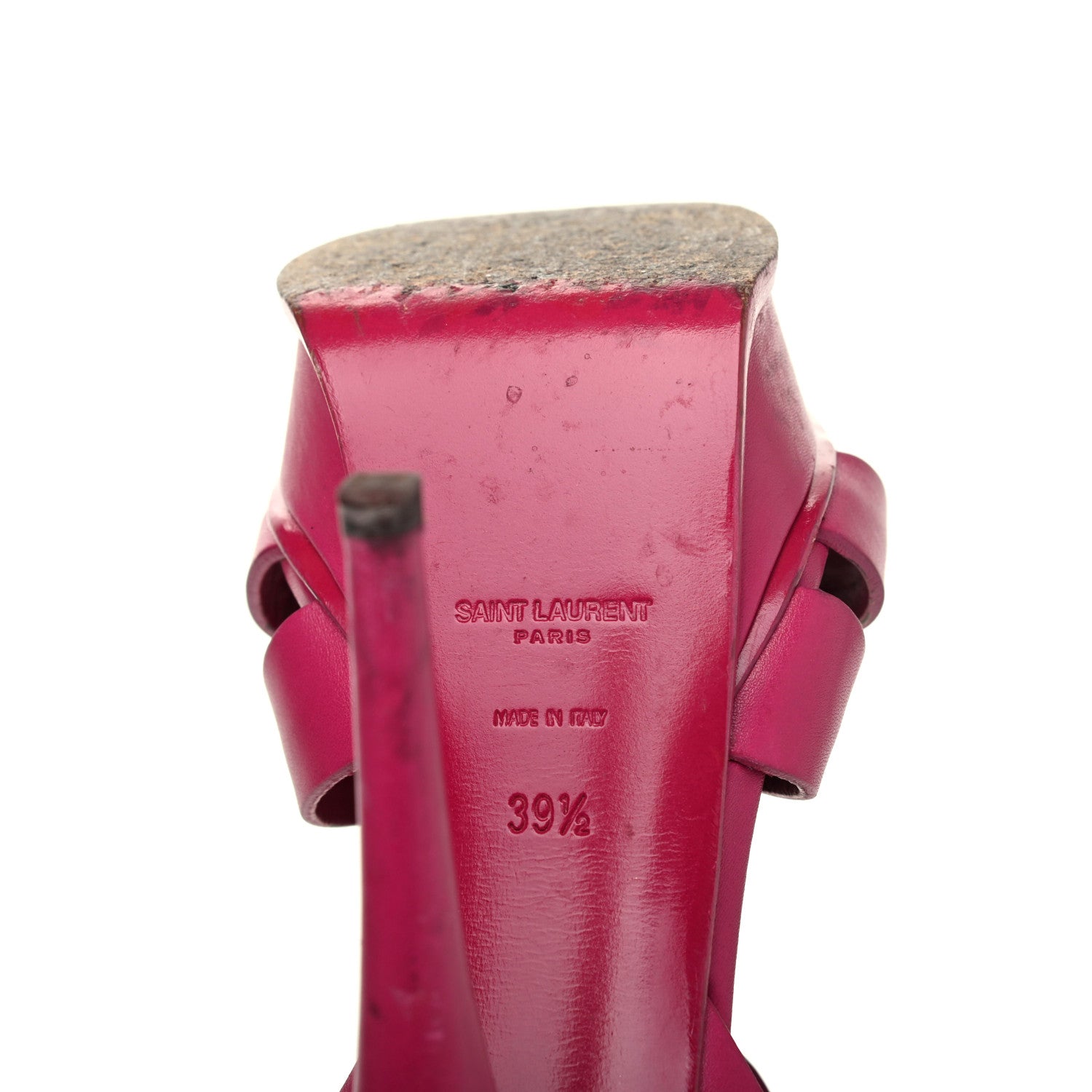 Saint Laurent Calfskin Tribute 105 Platform Sandals 39.5 Fuchsia 7 of 28