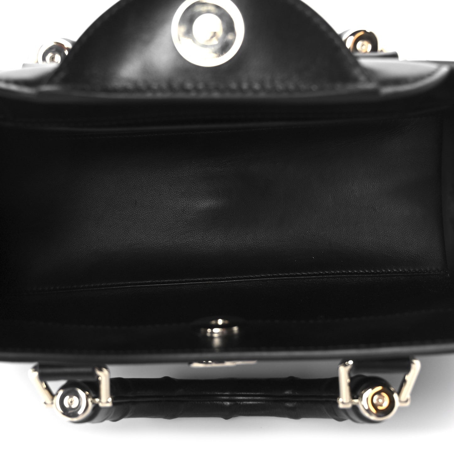 Sweetbread Calfskin Medium Diana Tote Bag Black
