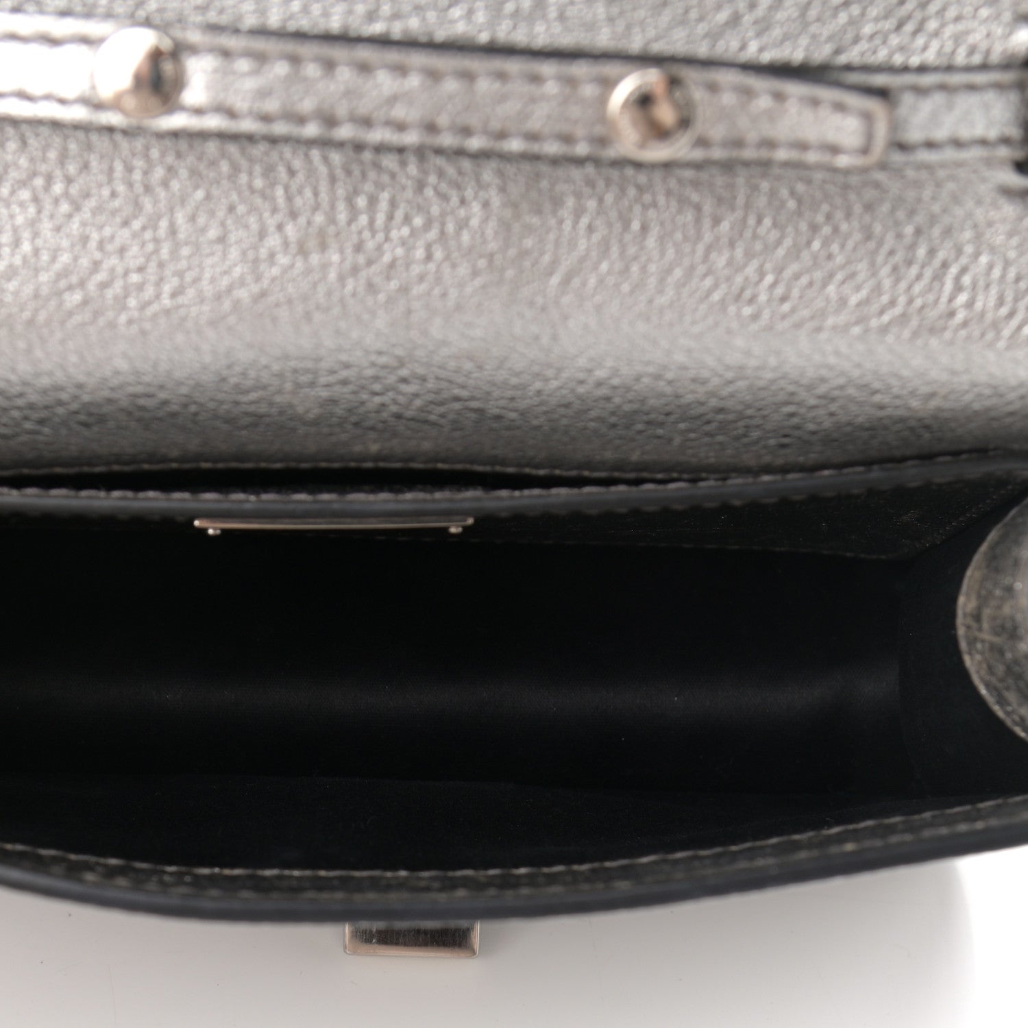 Miu Miu Metallic Goatskin Madras Crystal Embellished Shoulder Bag Cromo 5 of 12
