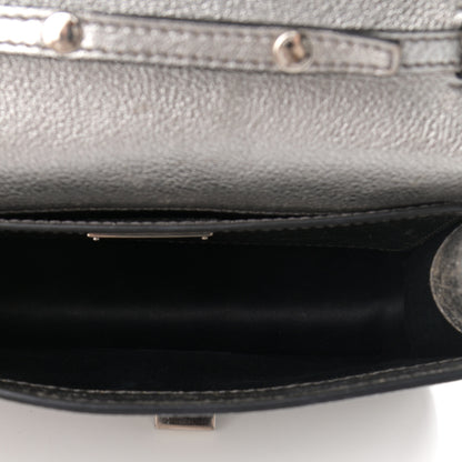Miu Miu Metallic Goatskin Madras Crystal Embellished Shoulder Bag Cromo 5 of 12