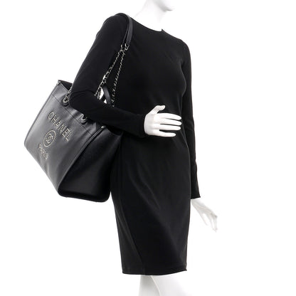 Chanel Caviar Medium Studded Deauville Tote Black 2 of 7