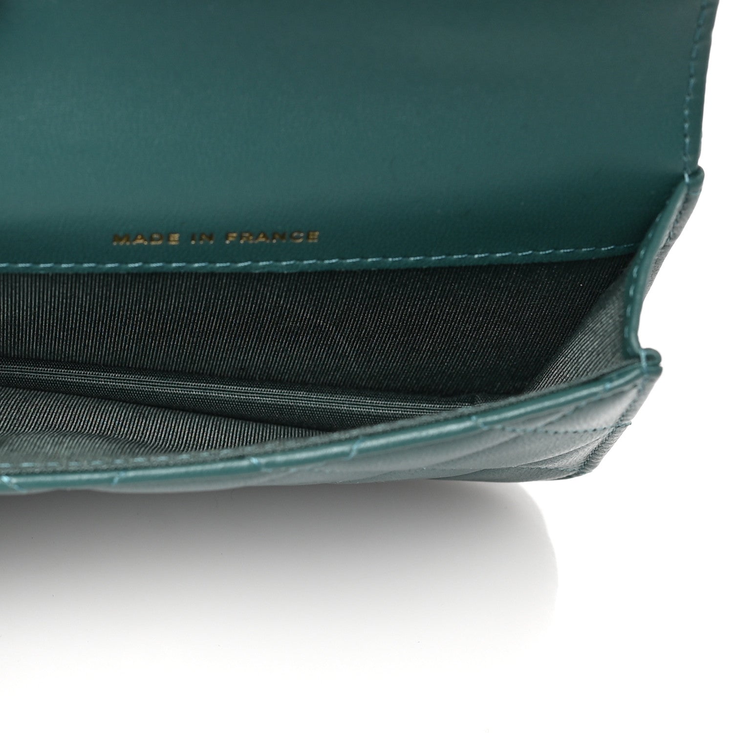 Chanel Lambskin Quilted Top Handle Flap Coin Purse With Chain Green 5 of 11