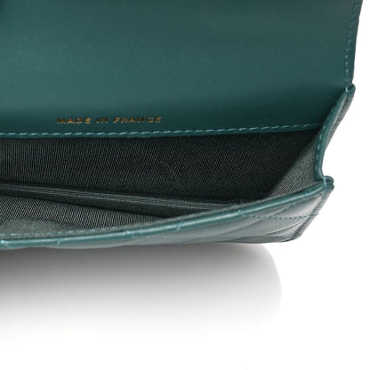 Chanel Lambskin Quilted Top Handle Flap Coin Purse With Chain Green 5 of 11