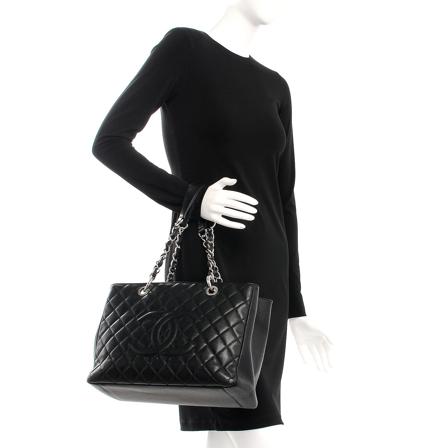 Chanel Caviar Quilted Grand Shopping Tote GST Black 2 of 7