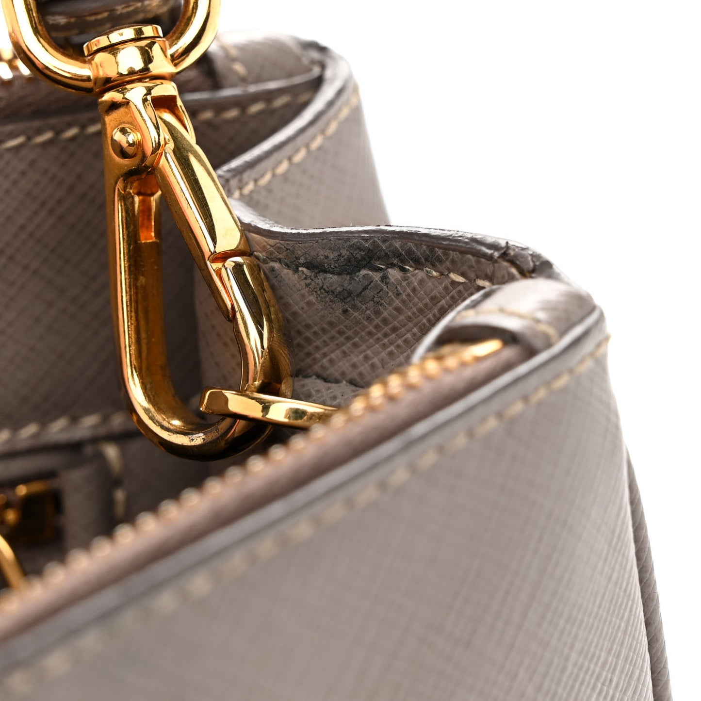 Saffiano Small Galleria Double Zip Tote Argilla